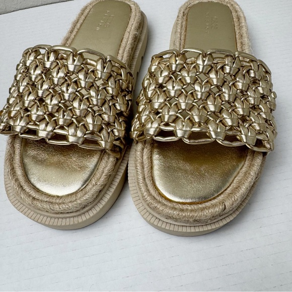 ASOS Jupiter woven espadrille slides gold 6 - Picture 2 of 9